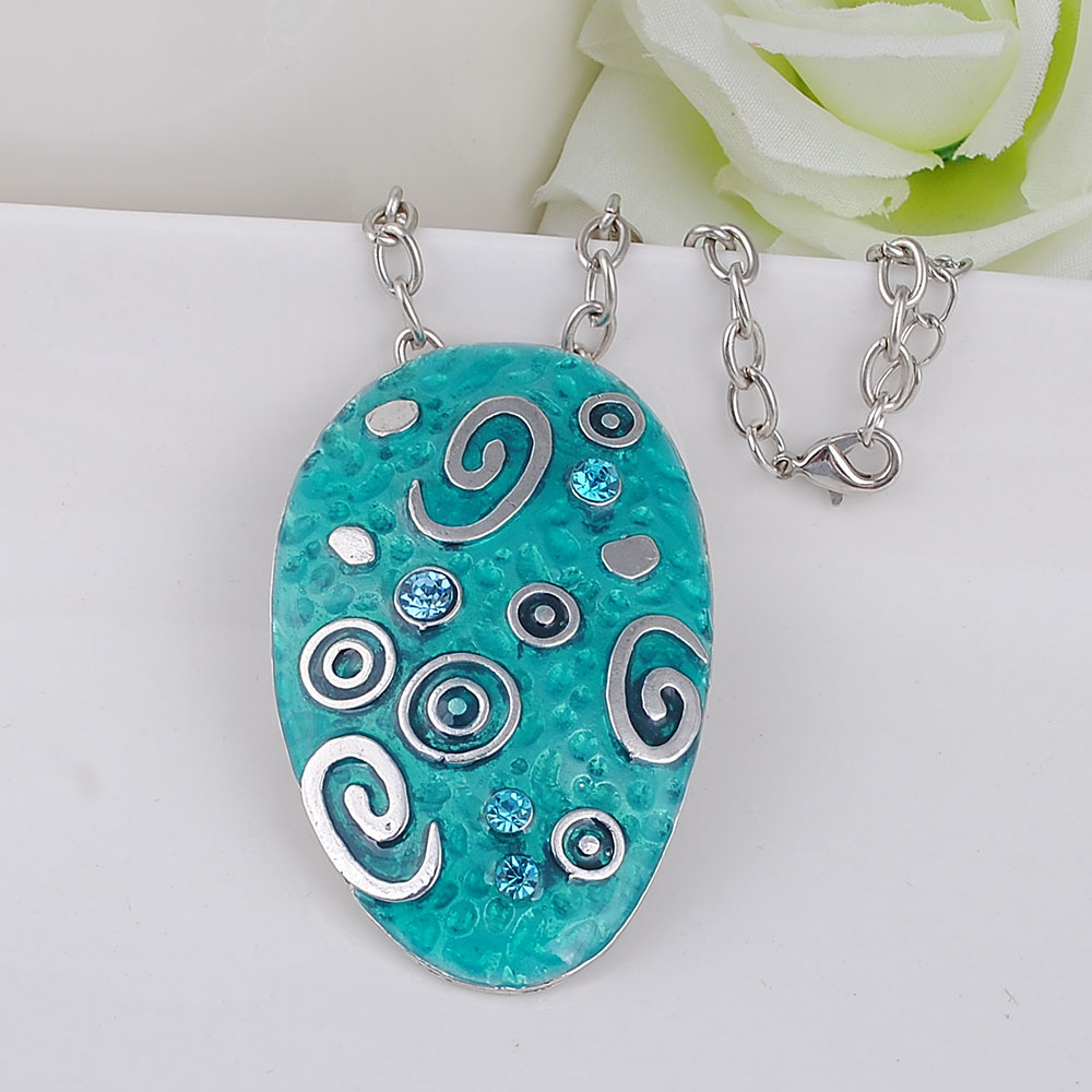 Women'S Accessories Gift Ideas - สร้อยคอจี้โลหะผสมสังกะสีสไตล์เรโทรเคลือบเงา เครื่องประดับแฟชั่น ไอเดียของขวัญสุดเพอร์เฟค สวมใส่ได้ทุกวันอย่างมีสไตล์