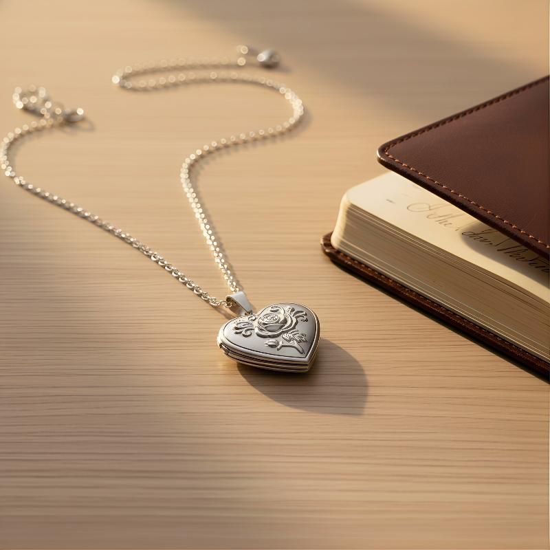 Women'S Accessories Gift Ideas - สร้อยคอหัวใจสไตล์โกธิควินเทจสำหรับผู้หญิง จี้รูปทรงกล่องแกะสลักแบบโปร่งใส ใส่รูปได้ เหมาะสำหรับเป็นของขวัญแฟชั่น