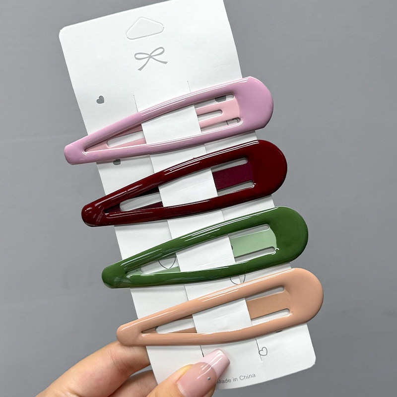 Women Accessories Dropshipping - กิ๊บติดผมโลหะขนาดใหญ่สำหรับผู้หญิง กิ๊บรูปทรงหยดน้ำสามเหลี่ยม สำหรับผมหนาและหนัก กิ๊บหนีบด้านข้าง อุปกรณ์เสริมกิ๊บติดผม