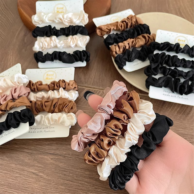 Accessories Brand For Women - 3 ชิ้น/ล็อตแบรนด์หรูสีทึบซาตินผ้าไหมผม Scrunchies สําหรับผู้หญิงหญิงผมวงยืดหยุ่นยาง Band อุปกรณ์เสริม