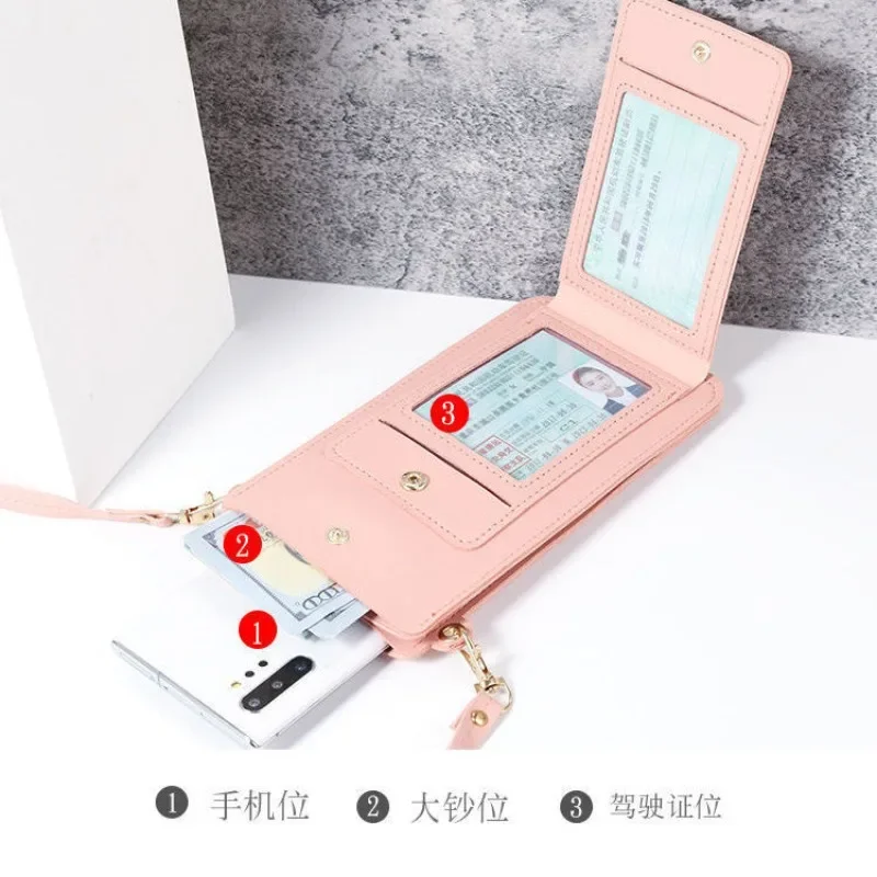 Women Accessories Pouch - กระเป๋าใส่โทรศัพท์มือถือแบบสะพายข้างสำหรับผู้หญิงสาวๆ กระเป๋าใส่โทรศัพท์มือถืออเนกประสงค์ กระเป๋าใส่โทรศัพท์มือถือแบบสัมผัสหน้าจอ กระเป๋าสะพายไหล่หนัง PU