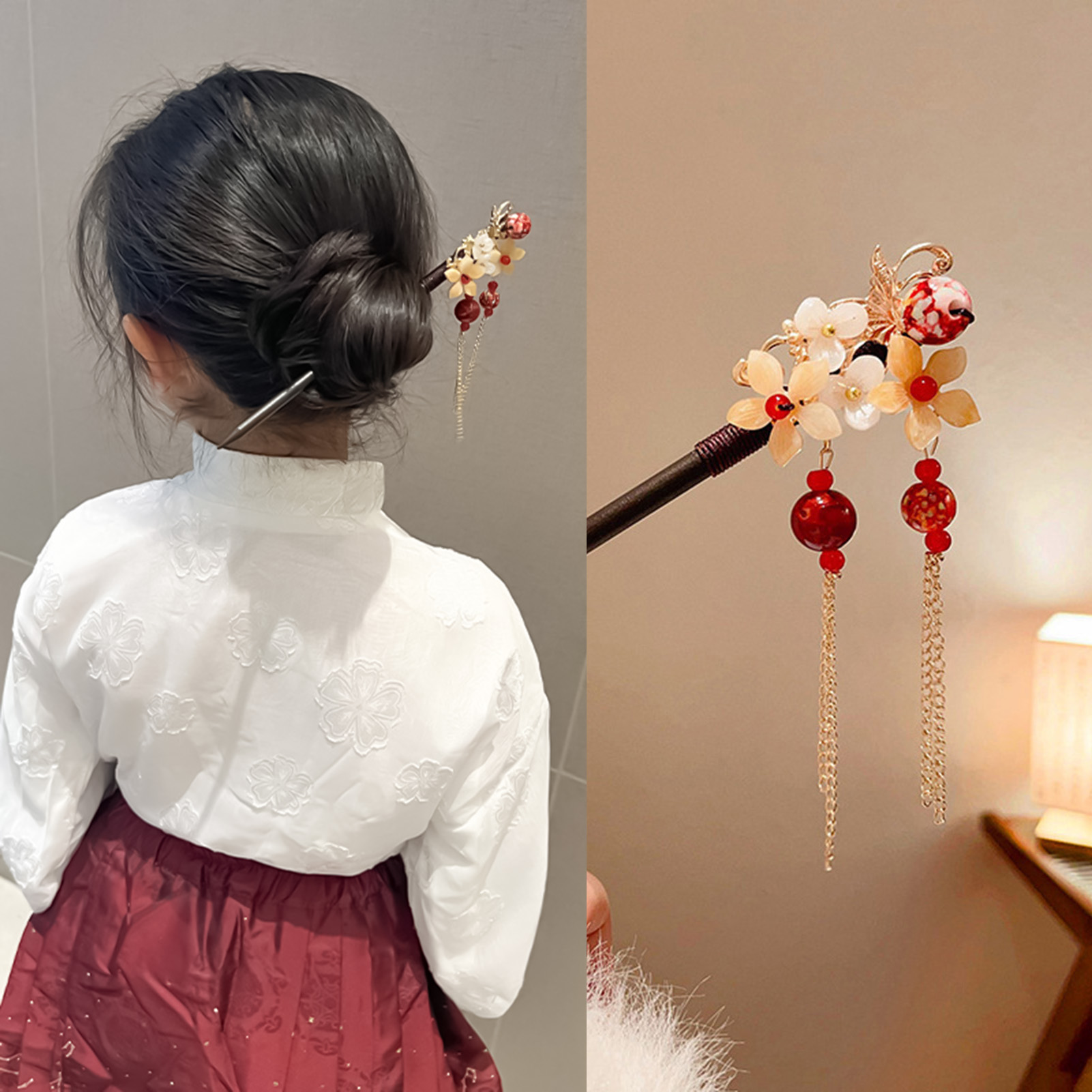 ปิ่นปักผมแบบจีนประดับดอกไม้และ - Women Accessories Shop บทวิจารณ์และราคา