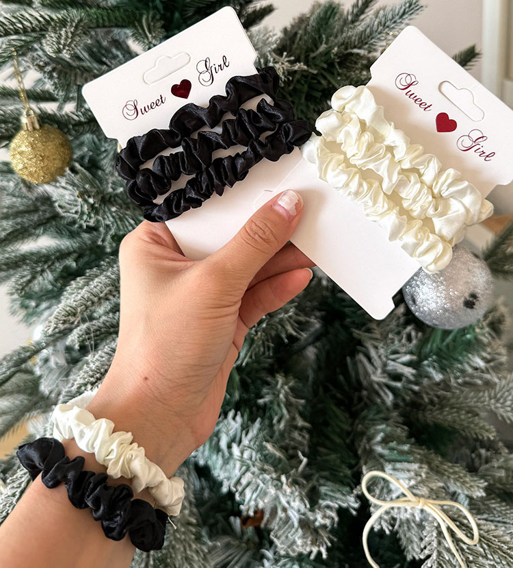 3 ชิ้น/ล็อตแบรนด์หรูสีทึบซาติน - Accessories Brand For Women บทวิจารณ์และราคา